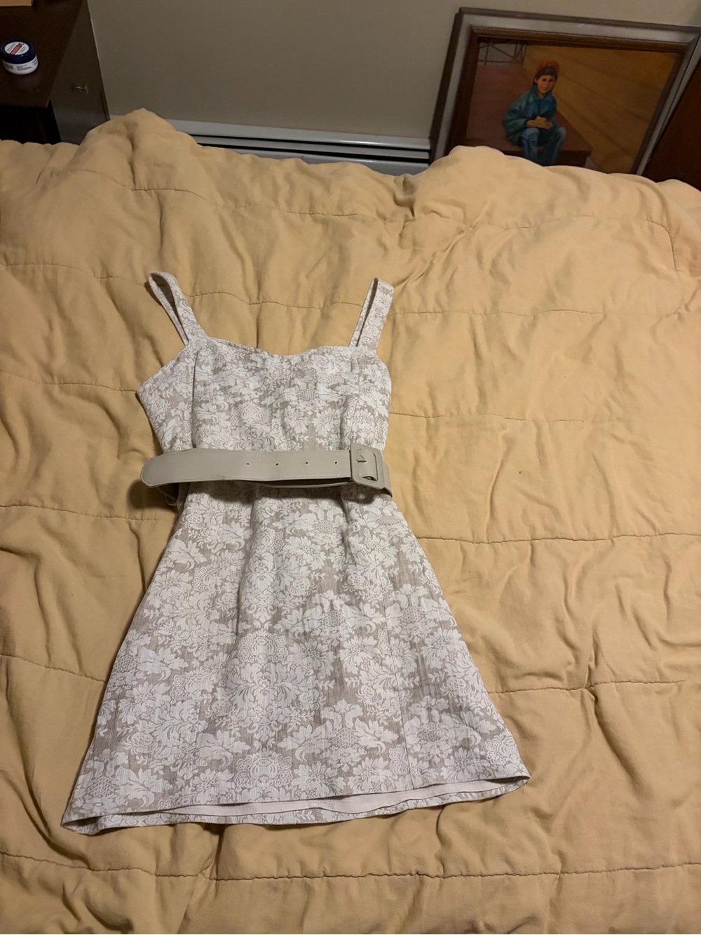 J.O.A. Cream Floral Mini Dress